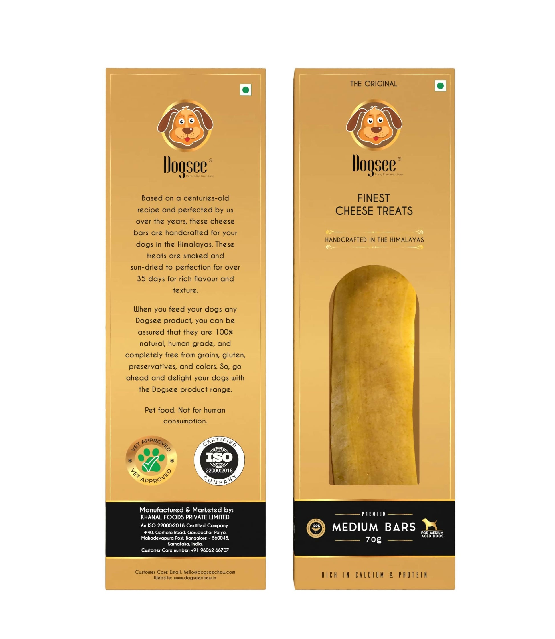 Dogsee cheese treats packaging on a white background