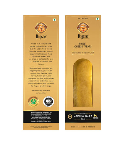 Dogsee cheese treats packaging on a white background