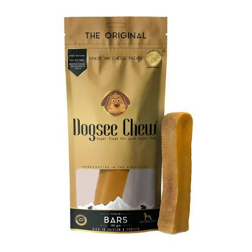 Dogsee Chew packaging with a dog chew treat on a white background