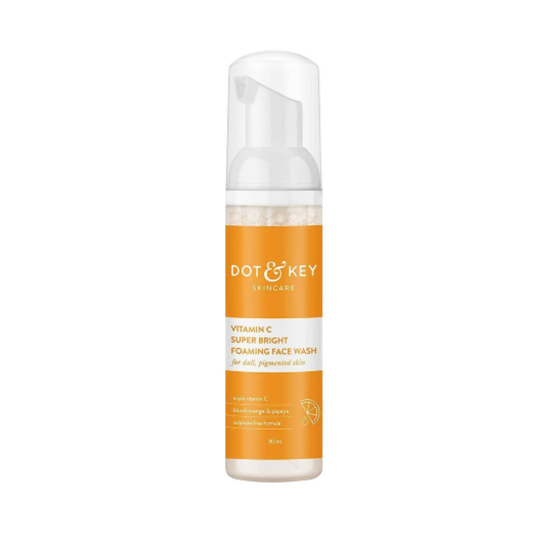 Dot & Key skincare foam on a white background