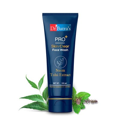 A tube of Dr. Batra's Pro Skin Clear Face Wash with Neem Tulsi Extract.