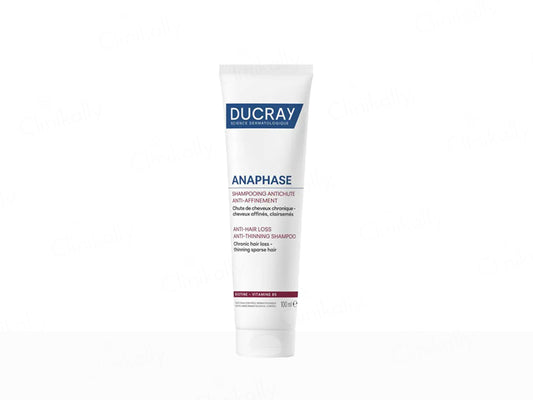 Ducray Anaphase shampoo tube on a white background