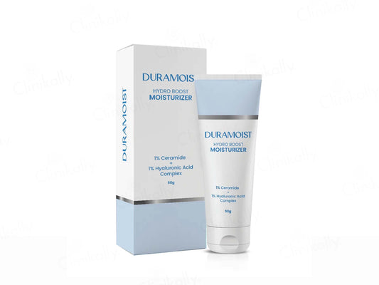 Duramoist moisturizer tube and packaging on a white background