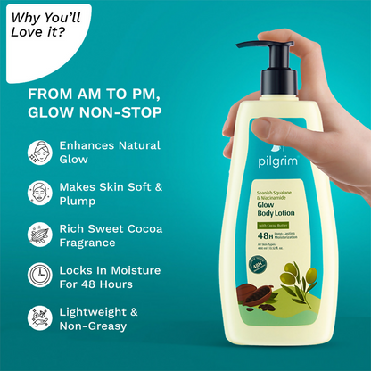 Pilgrim Spanish Squalane & Niacinamide Glow Body Lotion