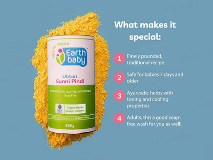 Earth Baby Ubtan Sunni Pindi Traditional Baby Bath Powder