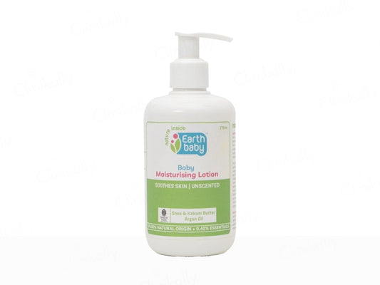 Earth Baby baby moisturizing lotion bottle on a white background