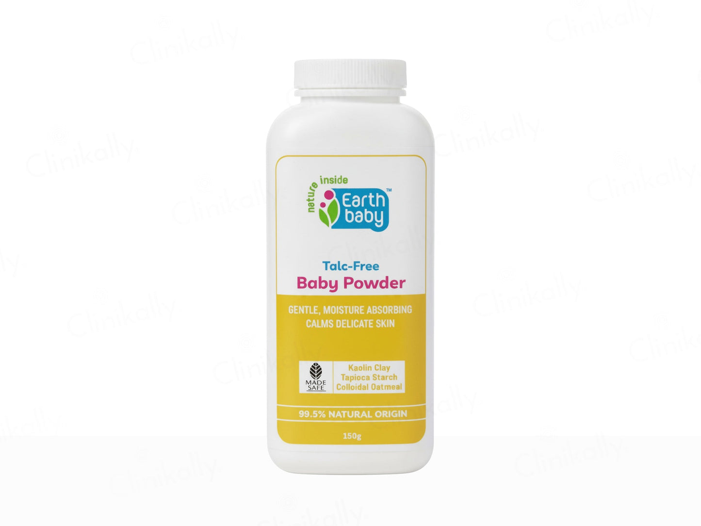 Earth Baby baby powder bottle on a white background