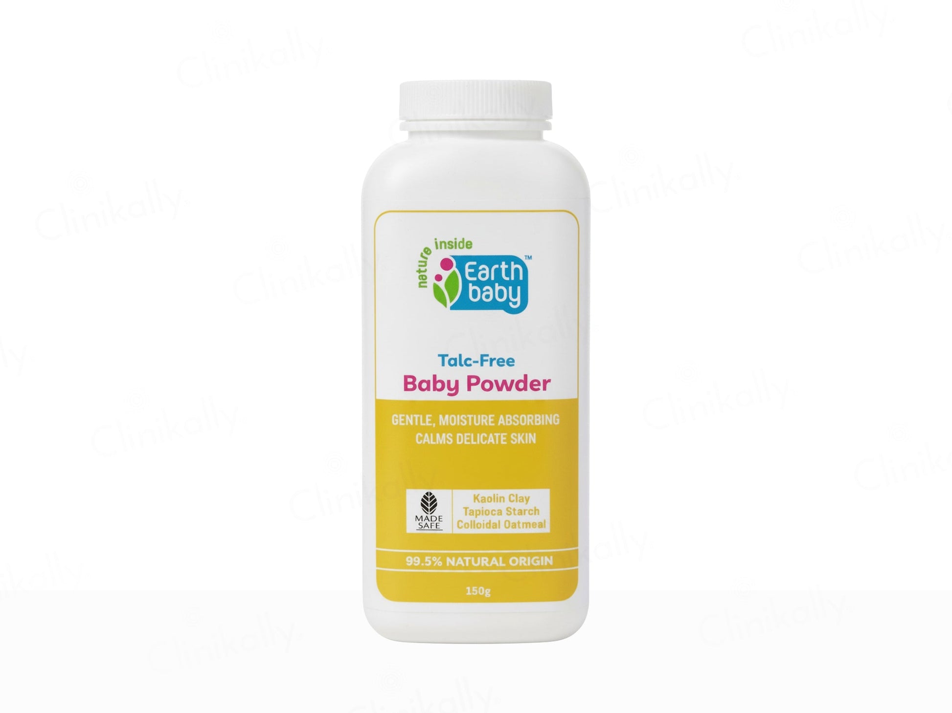 Earth Baby baby powder bottle on a white background