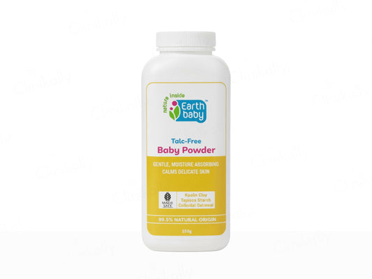 Earth Baby baby powder bottle on a white background