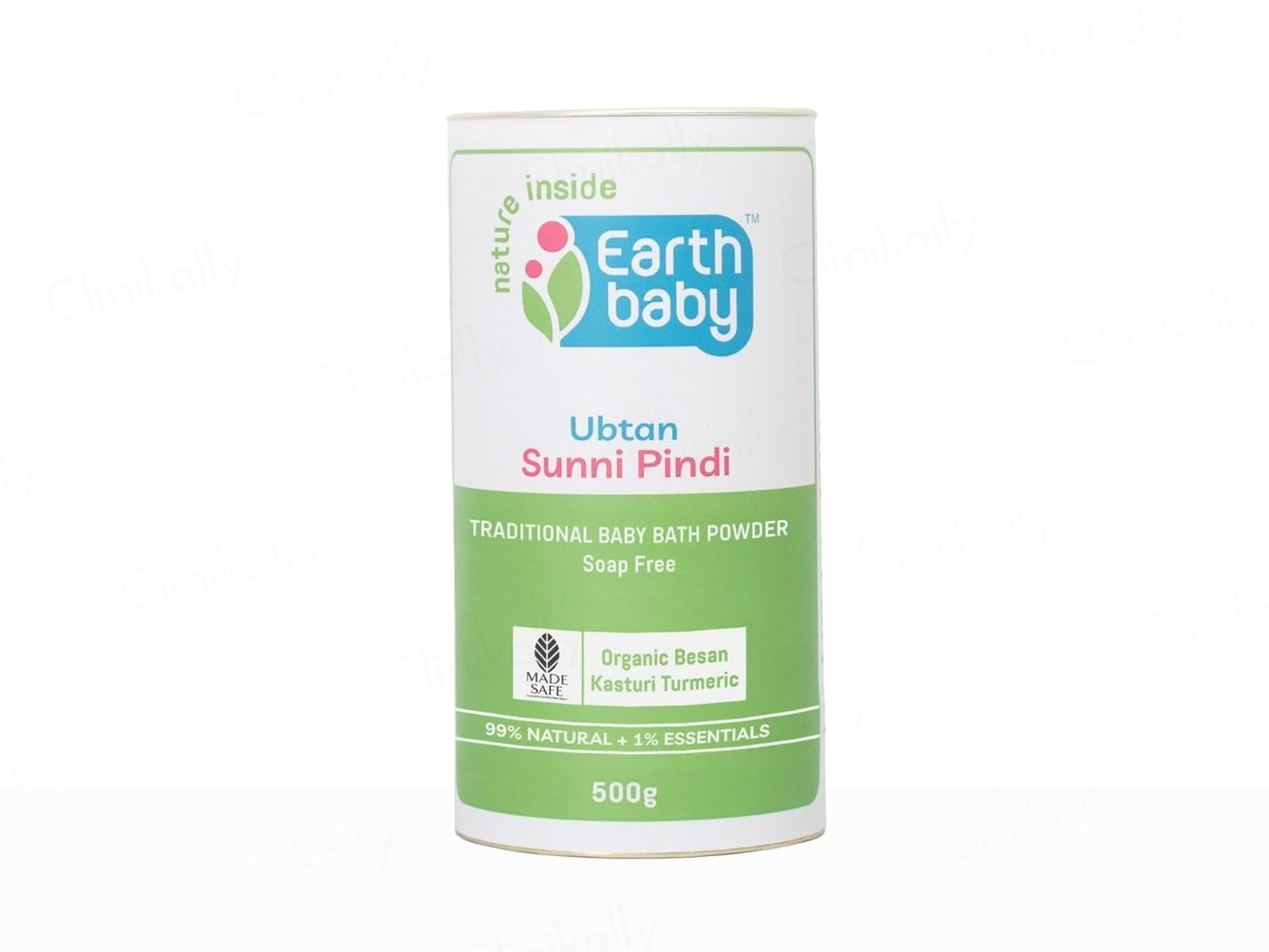 Earth Baby Ubtan Sunni Pindi baby bath powder canister on a white background