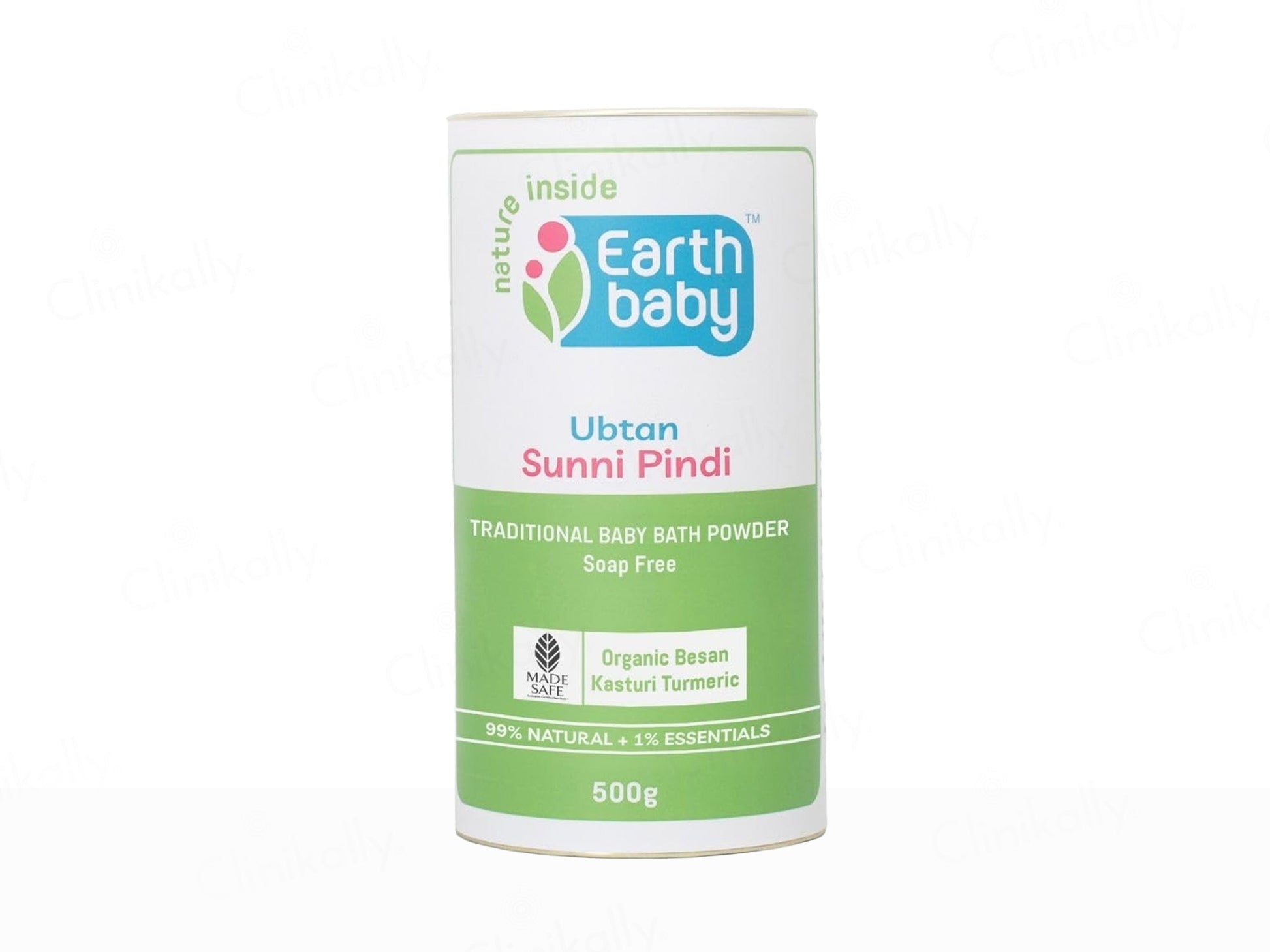 Earth Baby Ubtan Sunni Pindi baby bath powder canister on a white background