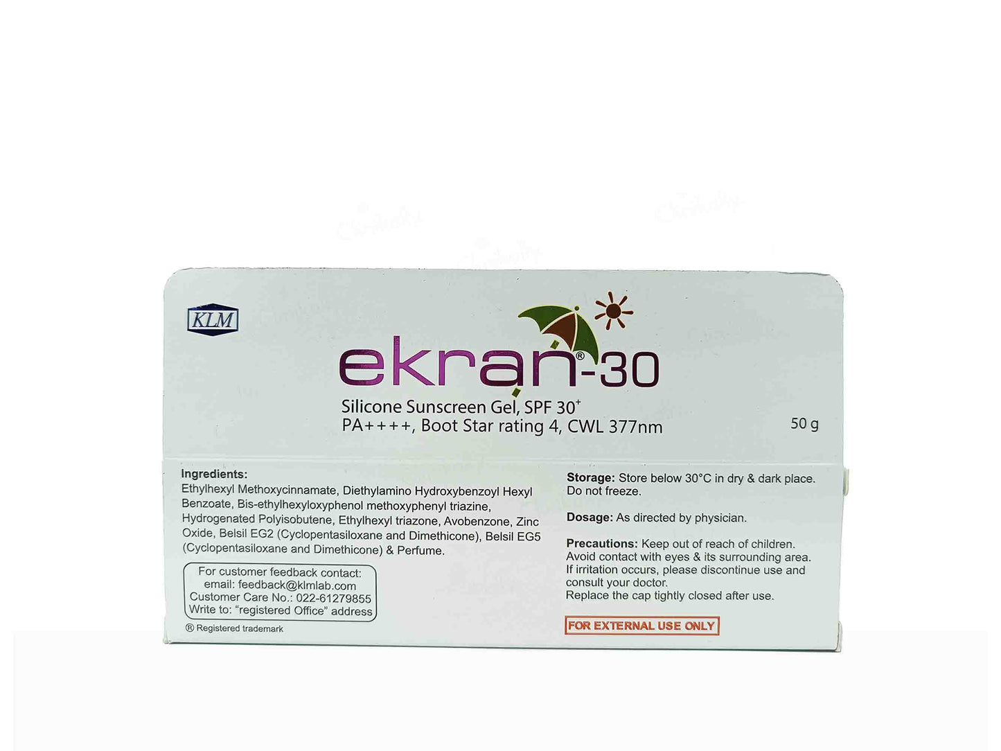 Ekran-30 Silicone Sunscreen Gel SPF 30+ PA++++