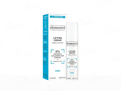 Elemente lifting cream packaging on a white background