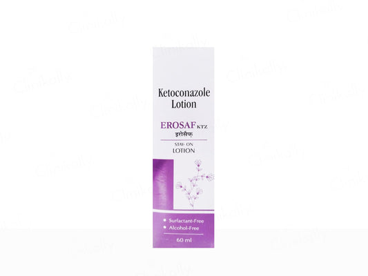 Ketoconazole Lotion packaging with 'EROSAF' branding on a white background