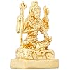 Gold-colored statue on a white background