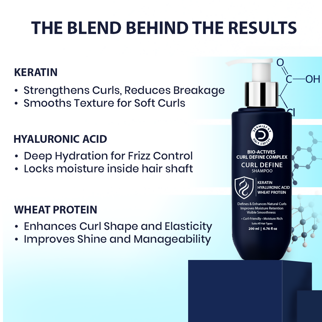 Dermistry Bio Actives Curl Define Complex Curly Hair Defining Shampoo & Mask