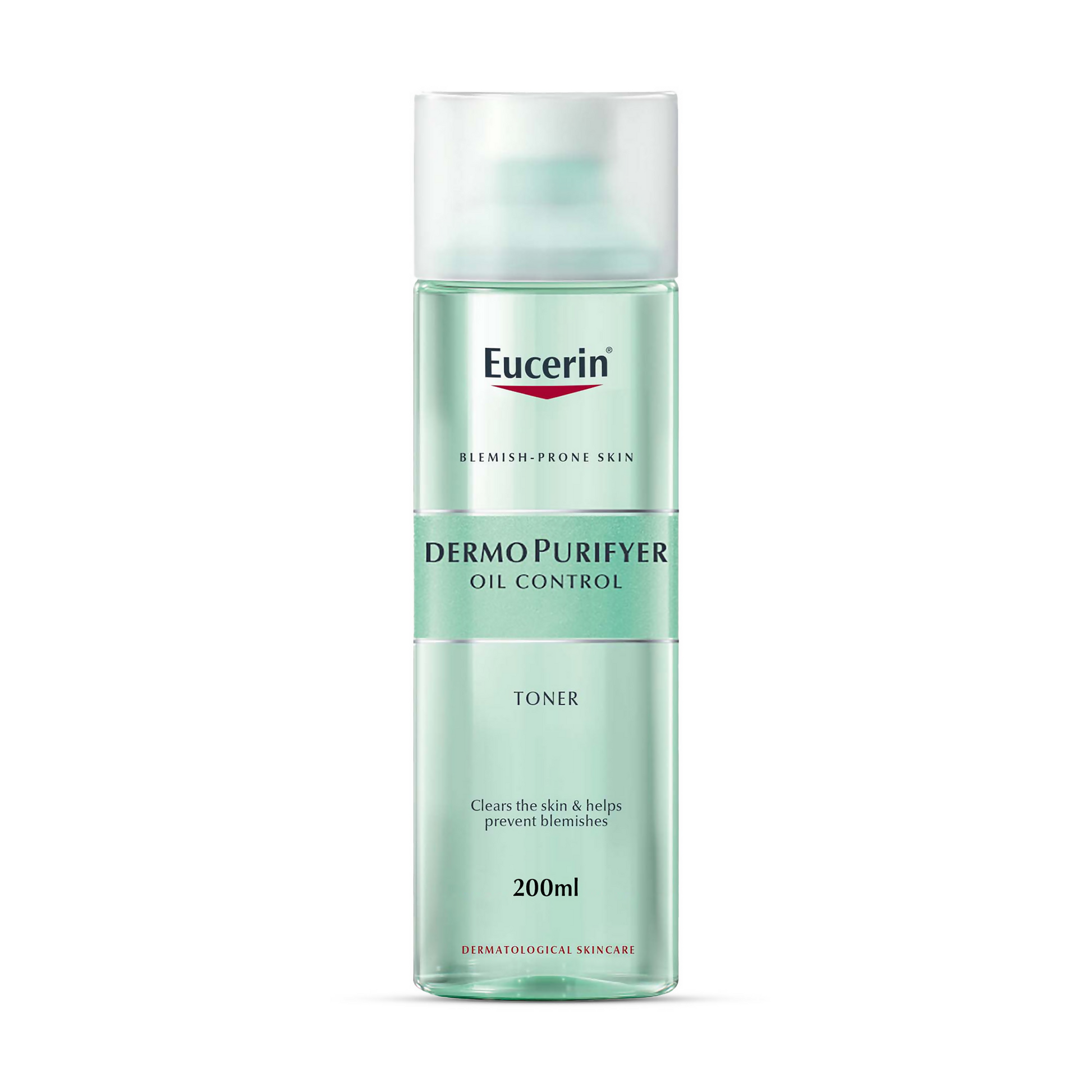 Eucerin DermoPurifyer Oil Control Toner bottle on a white background