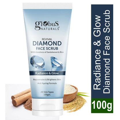 Globus Naturals Revival Diamond Face Scrub, Suitable For All Skin Types