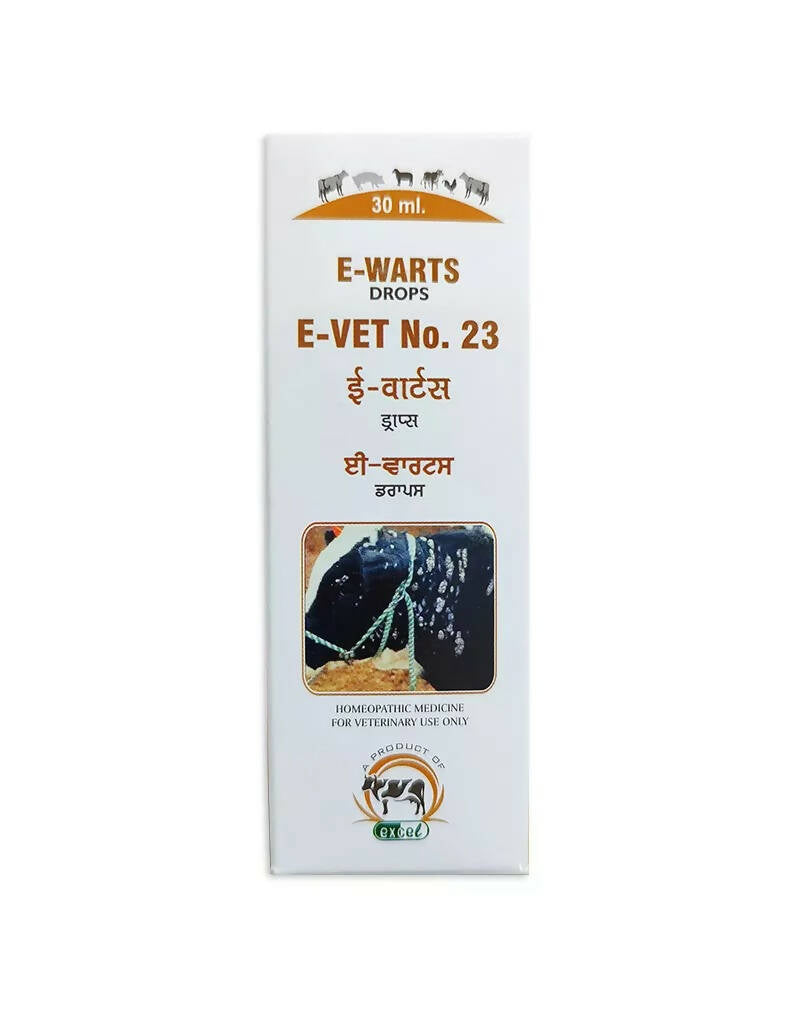 E-Warts Drops E-Vet No. 23 packaging on a white background