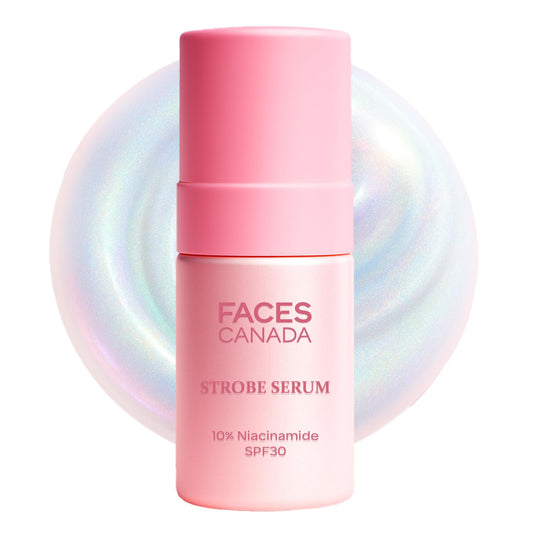 FACES CANADA Strobe Serum - 27ml | Brigtening Serum + Strobe Cream + SPF 30 Sunscreen | 10% Niacinamide | Removes Dark Spots & Hyperpigmentation | GlowLift Complex | Instant Glow