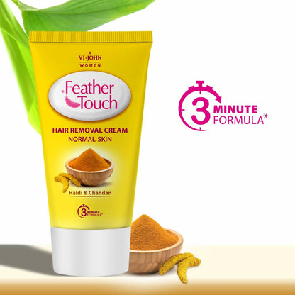 VI-JOHN Women Feather Touch Haldi & Chandan Hair Removal Cream for Women For Normal Skin, Suitable for Legs, Underarms, Bikini Line, Arms