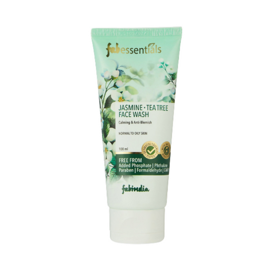 Tube of FabEssentials Jasmine Tea Tree Face Wash on a white background