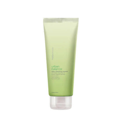 A tube of Faces Canada Urban Balance Daily Cleansing Mousse with a green label.