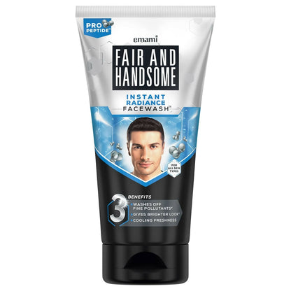 Fair and Handsome Instant Radiance Facewash tube on a white background