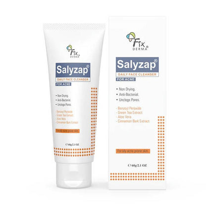 Sallyzap daily face cleanser tube and packaging on a white background