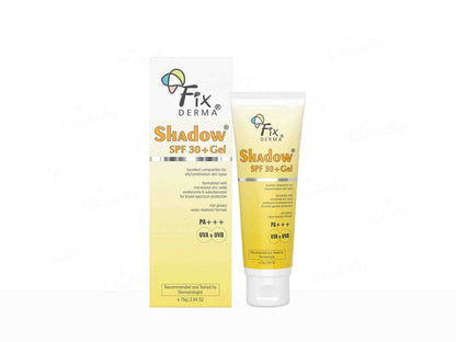 FX Derma Shadow SPF 30+ Gel packaging on a white background