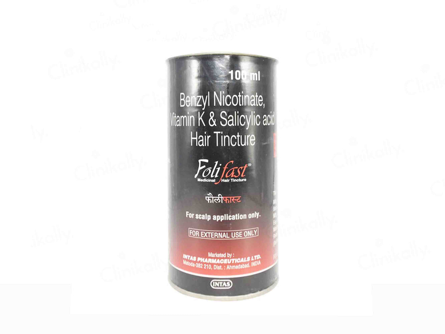 Folifast hair tincture can on a white background