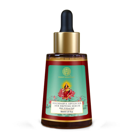 Bottle of Surya Essence Boundrya Advanced Age Defying Serum on a white background