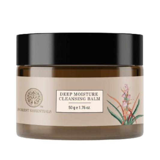 Jar of Deep Moisture Cleansing Balm with a black lid on a white background