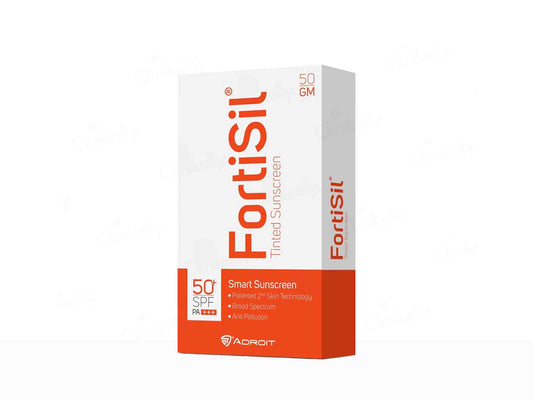 FortiSil sunscreen packaging on a white background