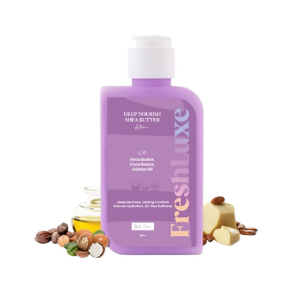 FreshLuxe Shea Butter Lotion with Coco Butter & Jojoba Oil For Deep Moisturization