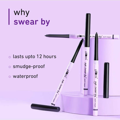 Plum Eye-swear-by Kohl Kajal - Deep Black