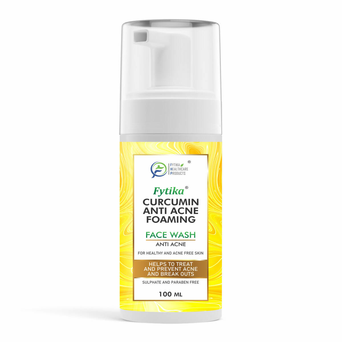 Fytika Curcumin Anti Acne Foaming Face Wash bottle on a white background
