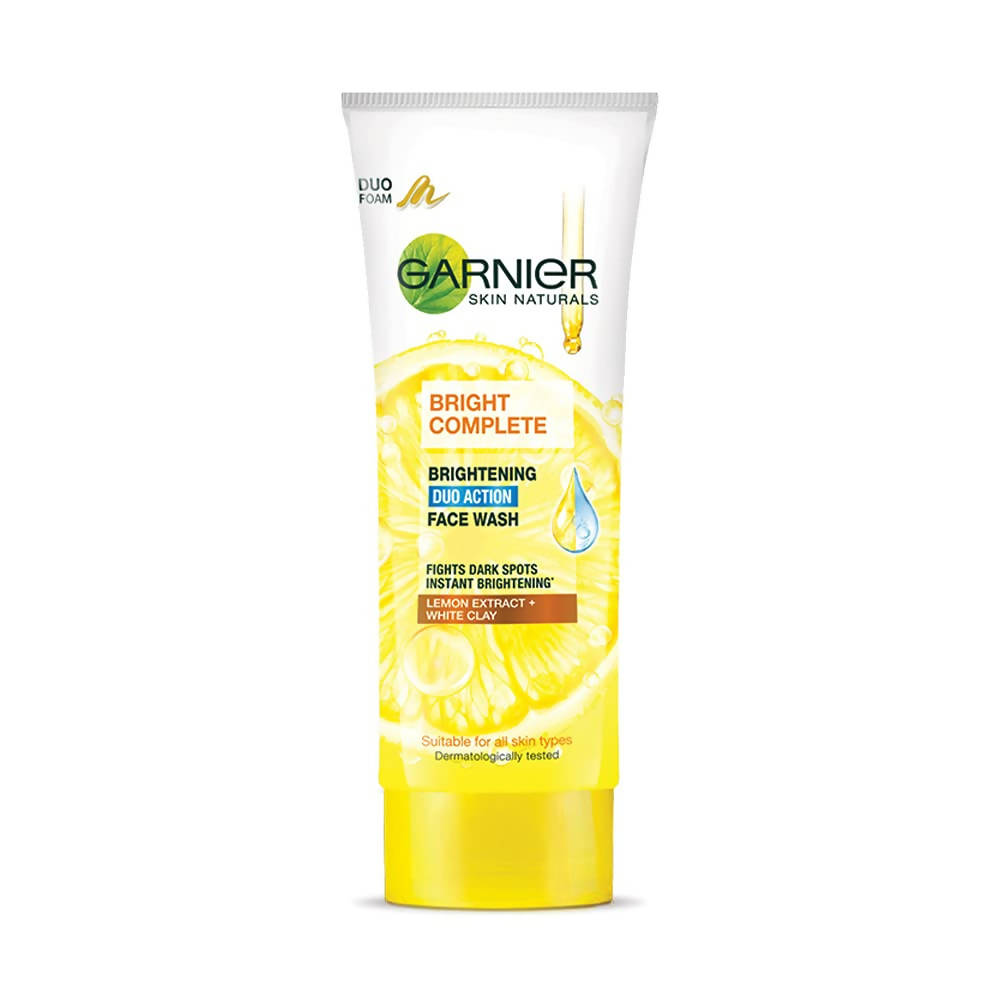 Garnier Bright Complete Face Wash tube on a white background