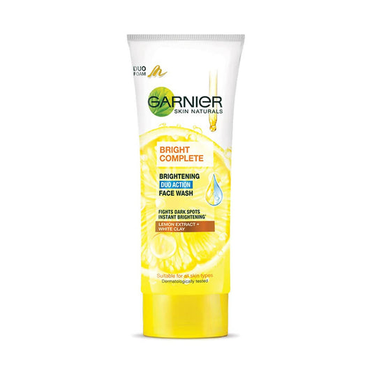 Garnier Bright Complete Face Wash tube on a white background