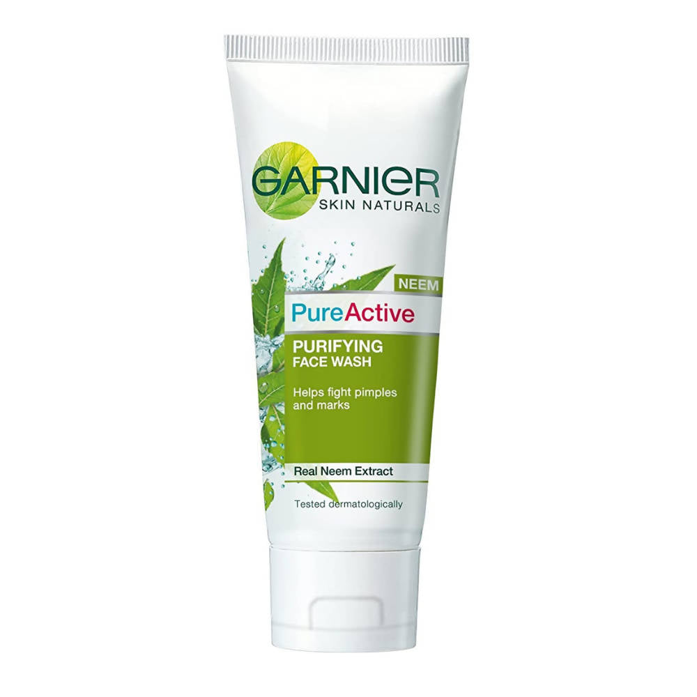 Garnier Skin Naturals Pure Active Purifying Face Wash tube on a white background