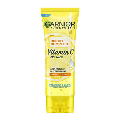 Garnier Skin Naturals Vitamin C gel wash tube on a white background