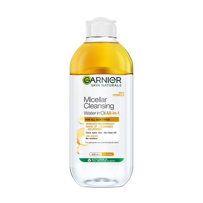 Garnier Micellar Cleansing Water bottle on a white background