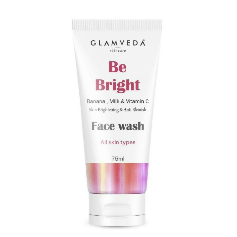 Glamveda Be Bright Face Wash tube on a white background