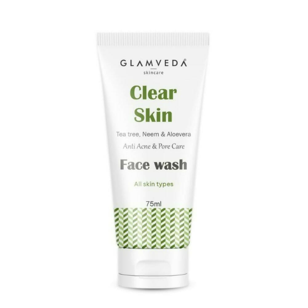 Glamveda Clear Skin Face Wash tube on a white background