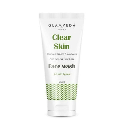 Glamveda Clear Skin Face Wash tube on a white background