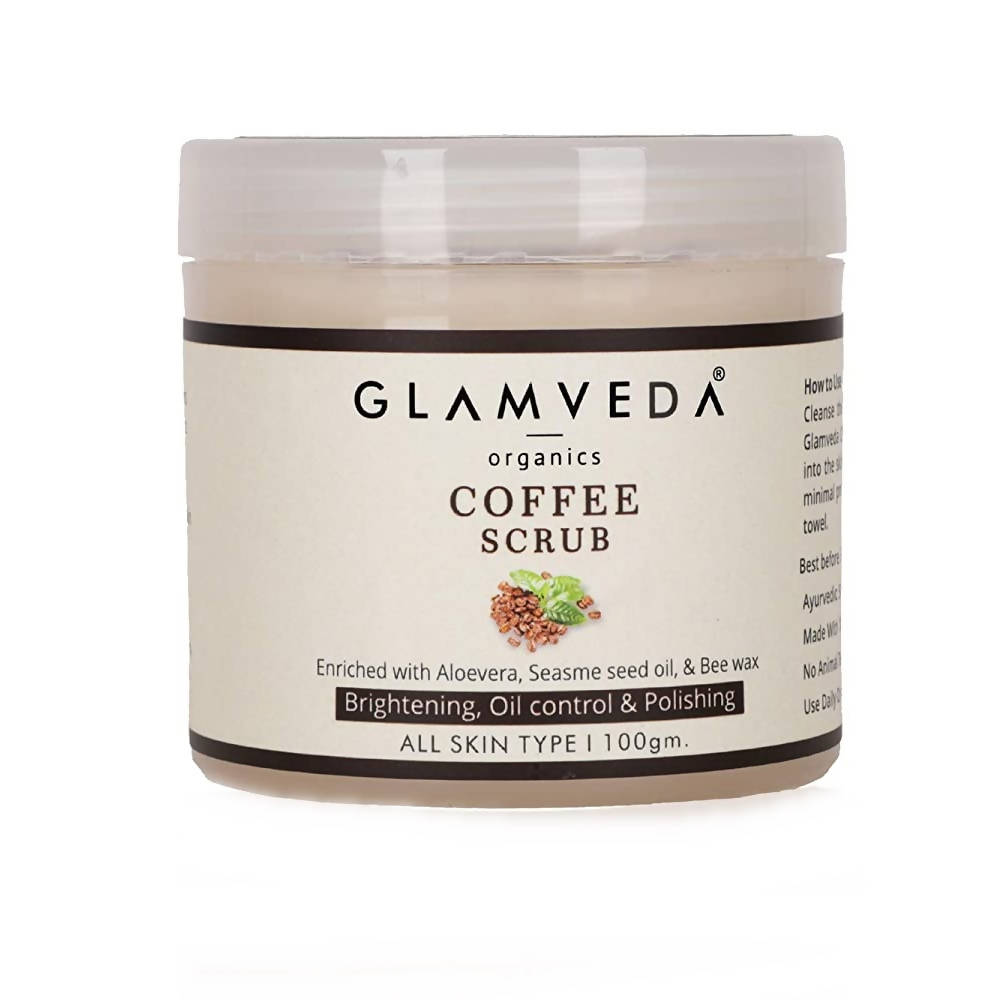 Glamveda Coffee Scrub jar on a white background
