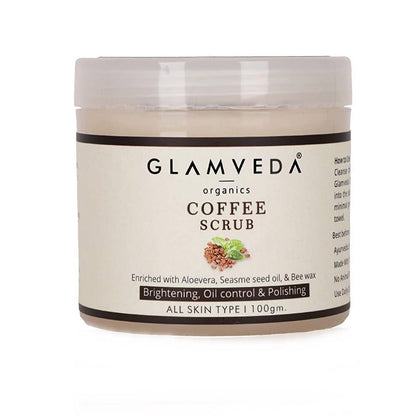 Glamveda Coffee Scrub jar on a white background