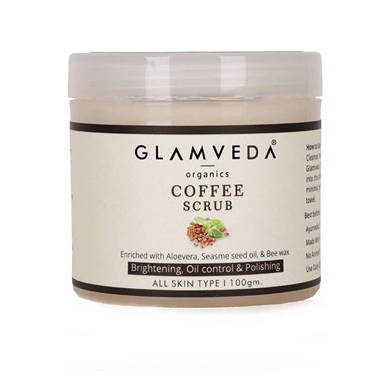 Glamveda Coffee Scrub jar on a white background