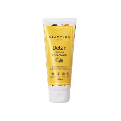Glamveda Detan Clarifying Face Wash tube on a white background
