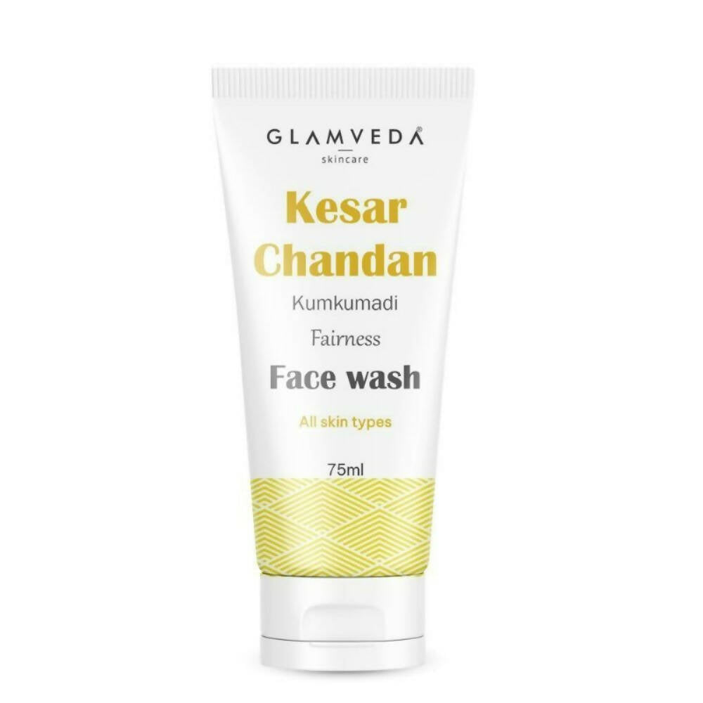 Glamveda Kesar Chandan Face Wash tube on a white background